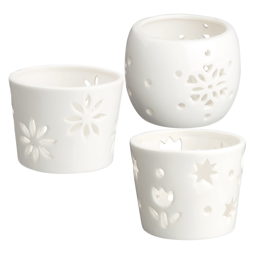 Ceramic Tea Light Holders 3pk