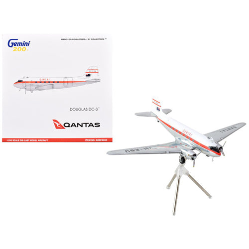 Qantas DC-3 VH-EBU Polished 1/200 Scale Aircraft Model