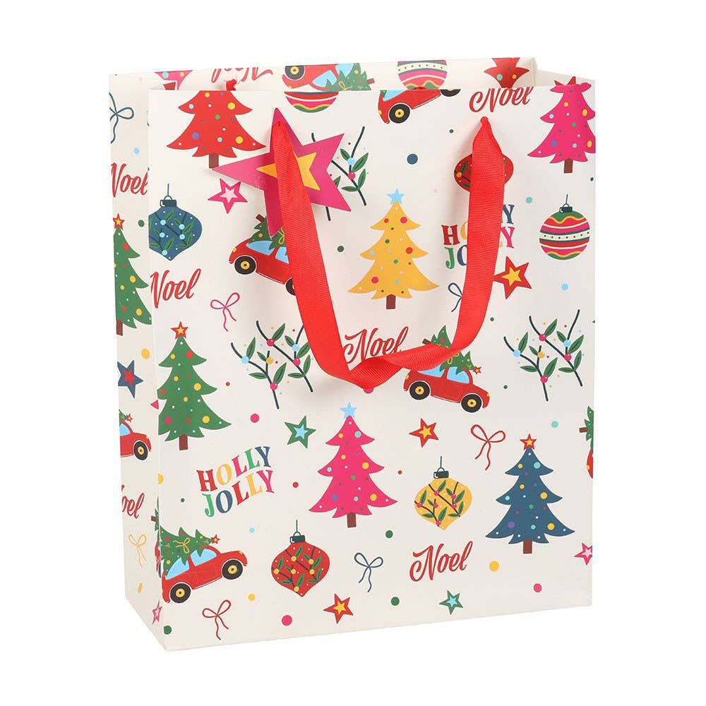 Nostalgic Christmas Print Gift Bag 23cm