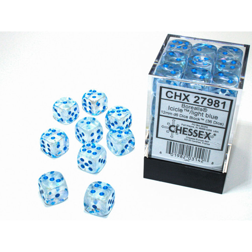 Borealis chessex 12mm d6 luminary terningblokk