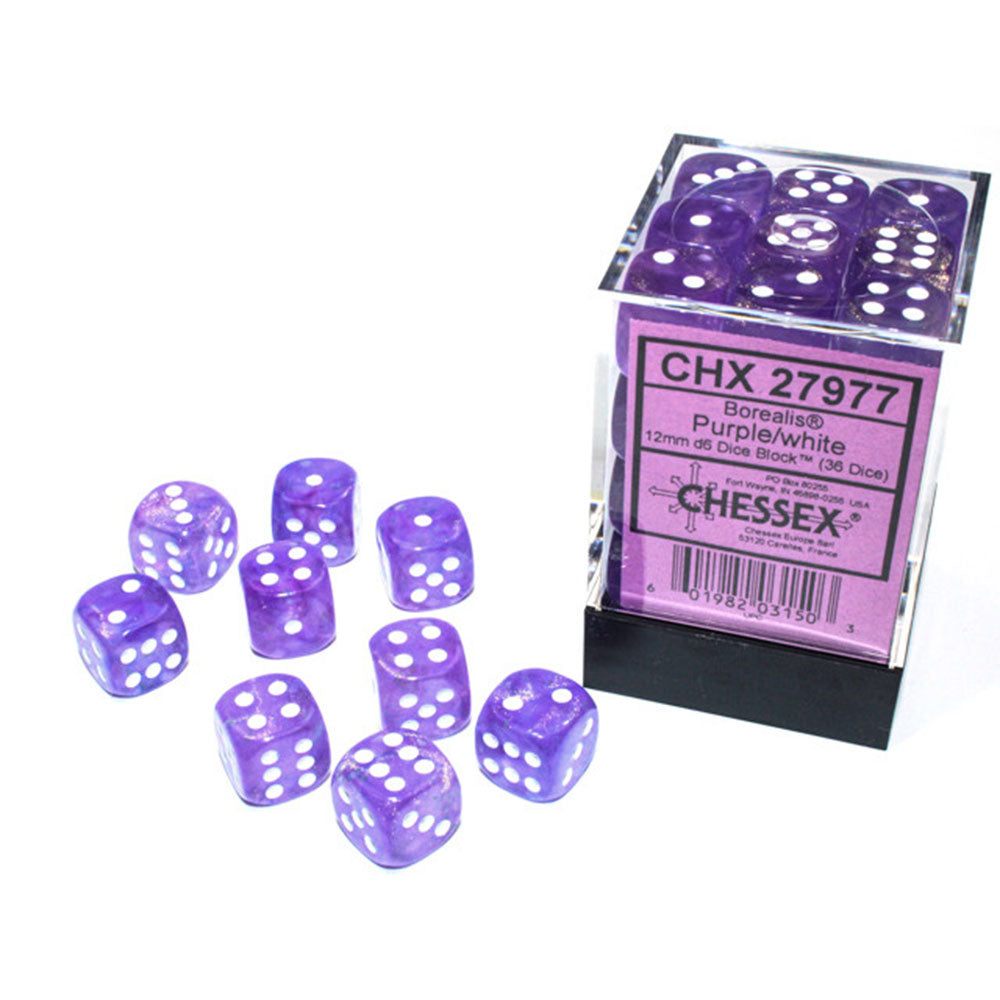 Borealis chessex 12mm d6 luminary terningblokk