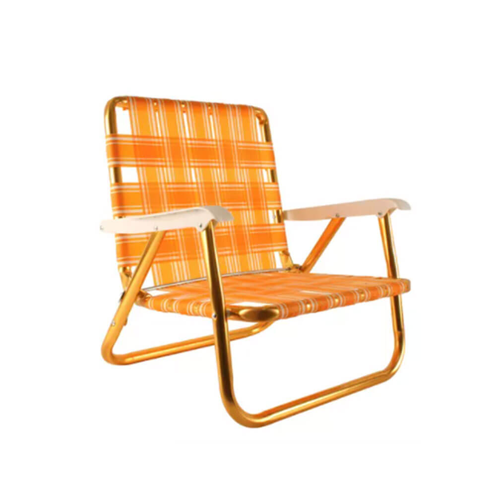 Retro picnic stol med guldramme (56x56.5x49 cm)