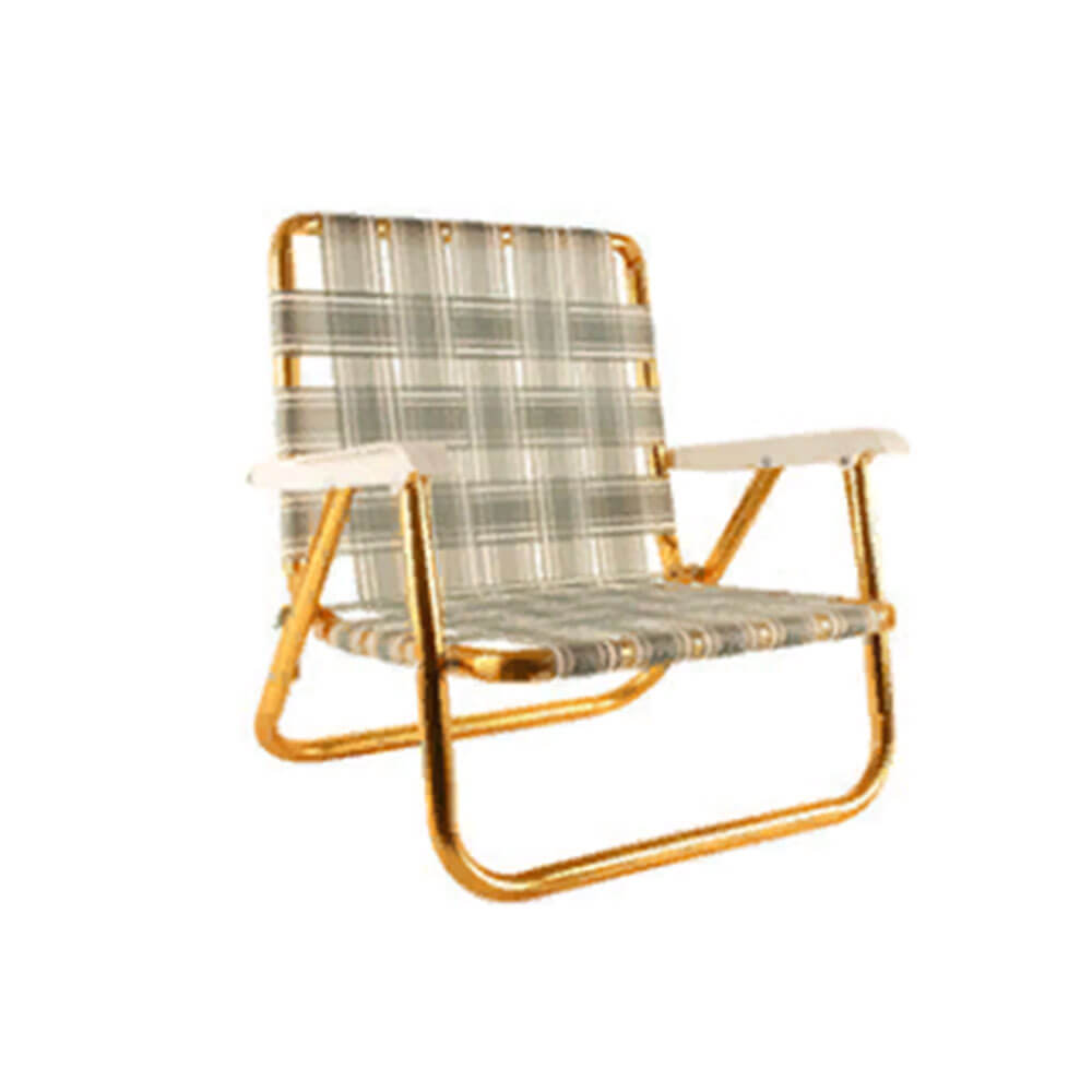 Silla de picnic retro con marco de oro (56x56.5x49cm)