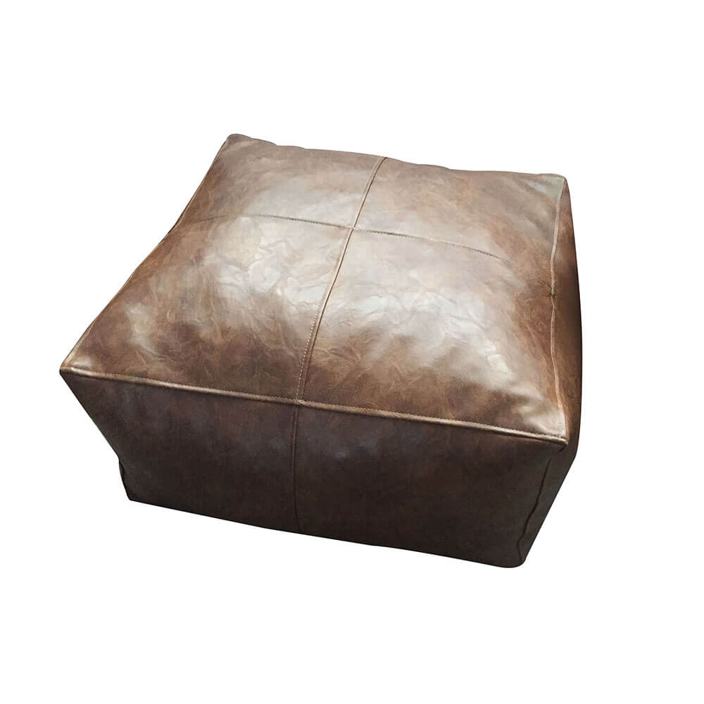 Bangalow Ottoman avec cuir Pu Tan rempli