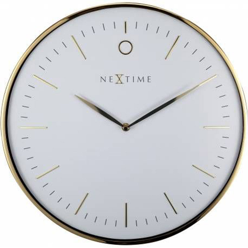 NeXtime Glamour Wall Clock Luxurious 40cm (Gold & White)