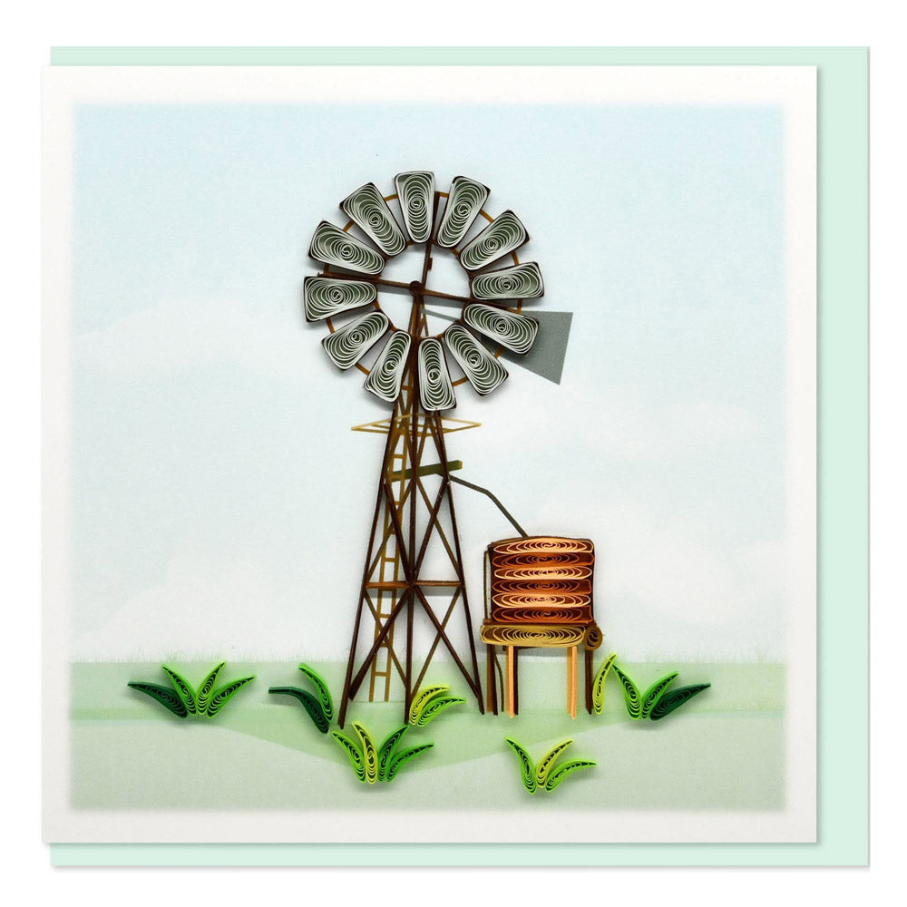 Quilled Australian Windmill Greeting Card (15x15cm)