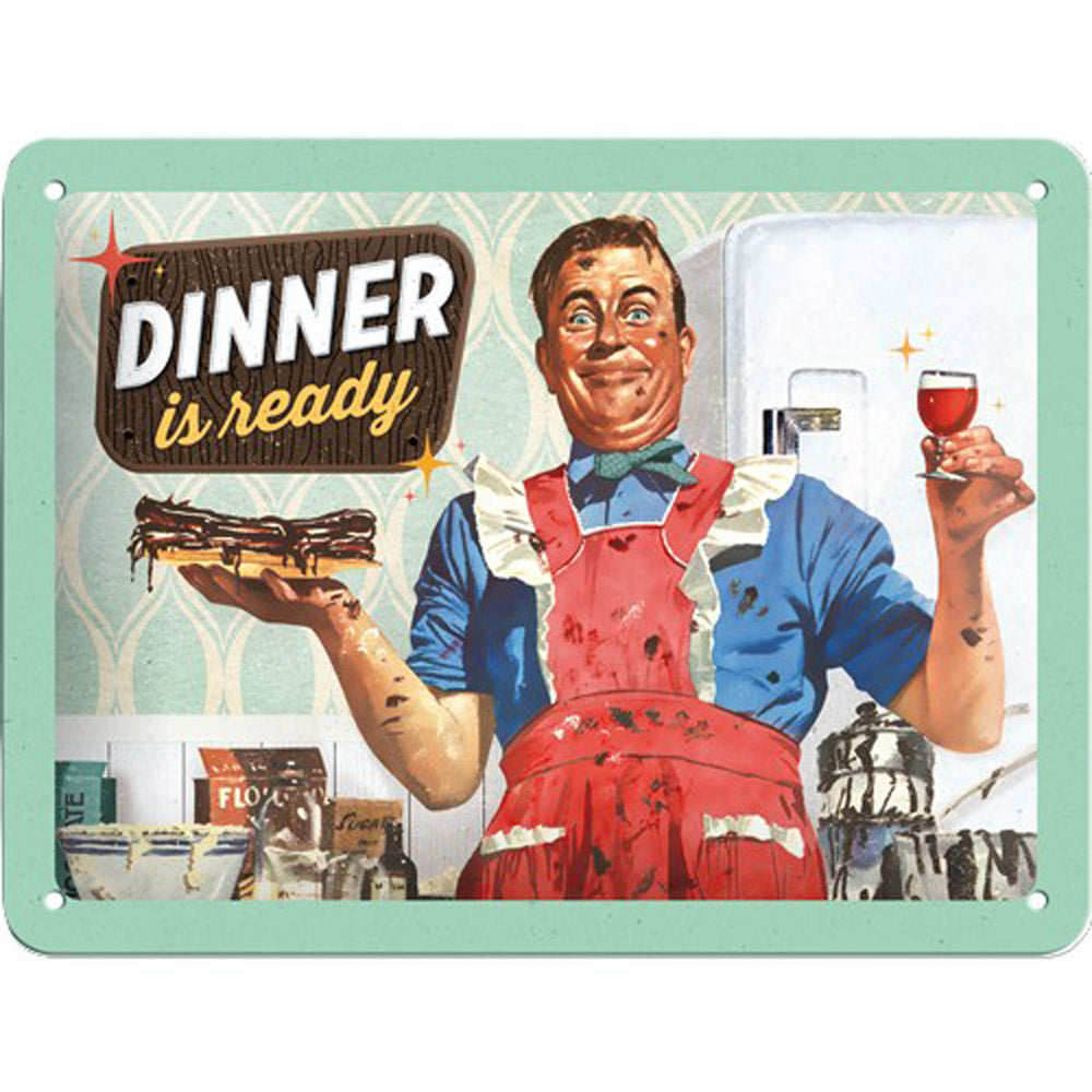 Nostalgic-Art Small Dinner Is Ready Sign (15x20cm)