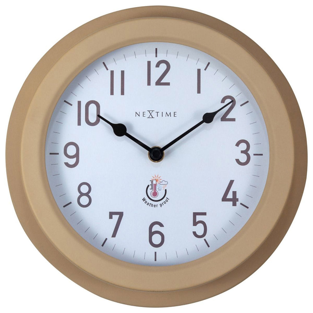 NeXtime Poppy Outdoor Wall Clock 22cm (Brown)