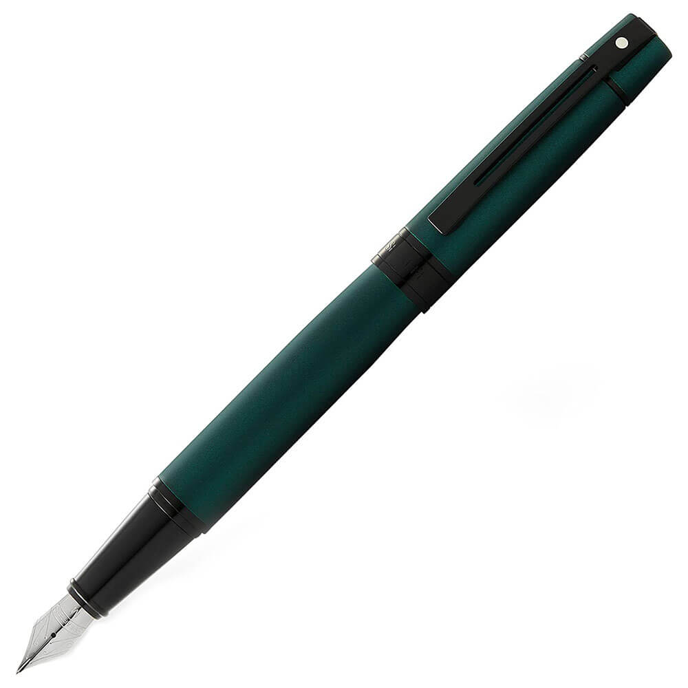 Caneta -fonte Sheaffer 300 com acabamento preto (verde fosco)