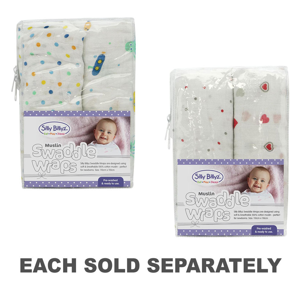 Muslin Gender Swaddle Wrap 2pk