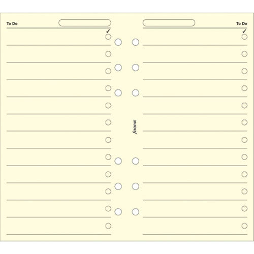 Filofax Personal To Do Refill 20pk (Cotton Cream)