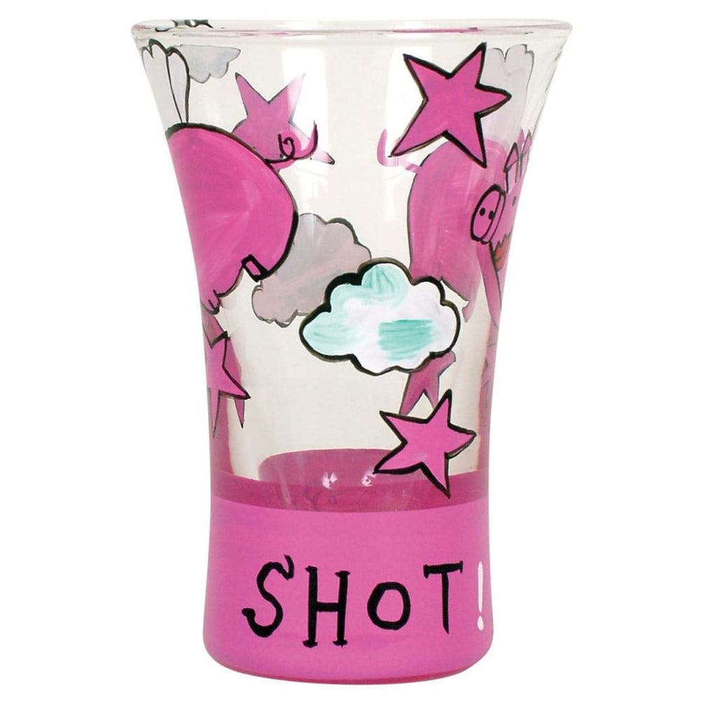 Pigs Might Fly Hand-Painted Shooter Glass