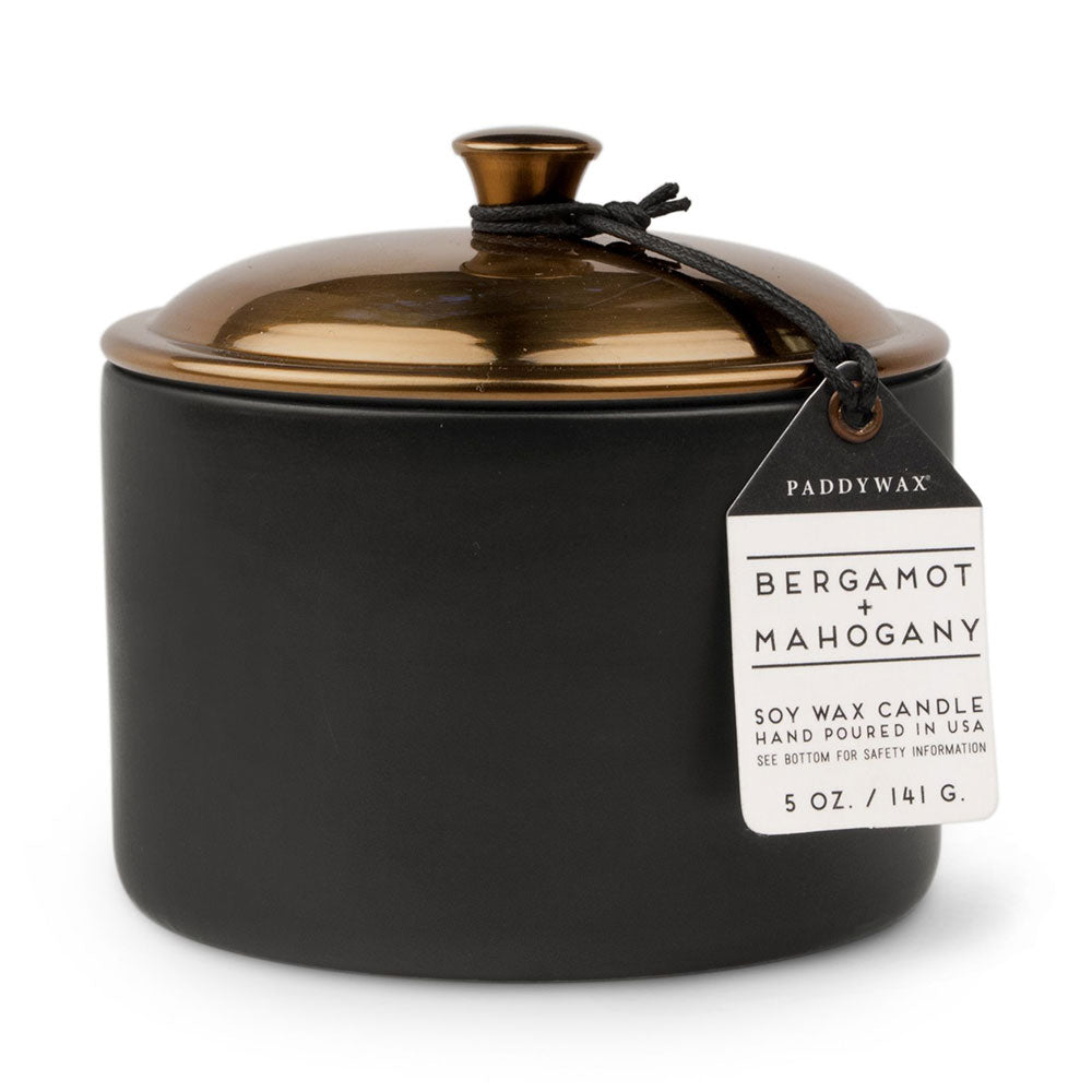 Vela de mahogonía de Hygge Bergamot en cerámica (negro)