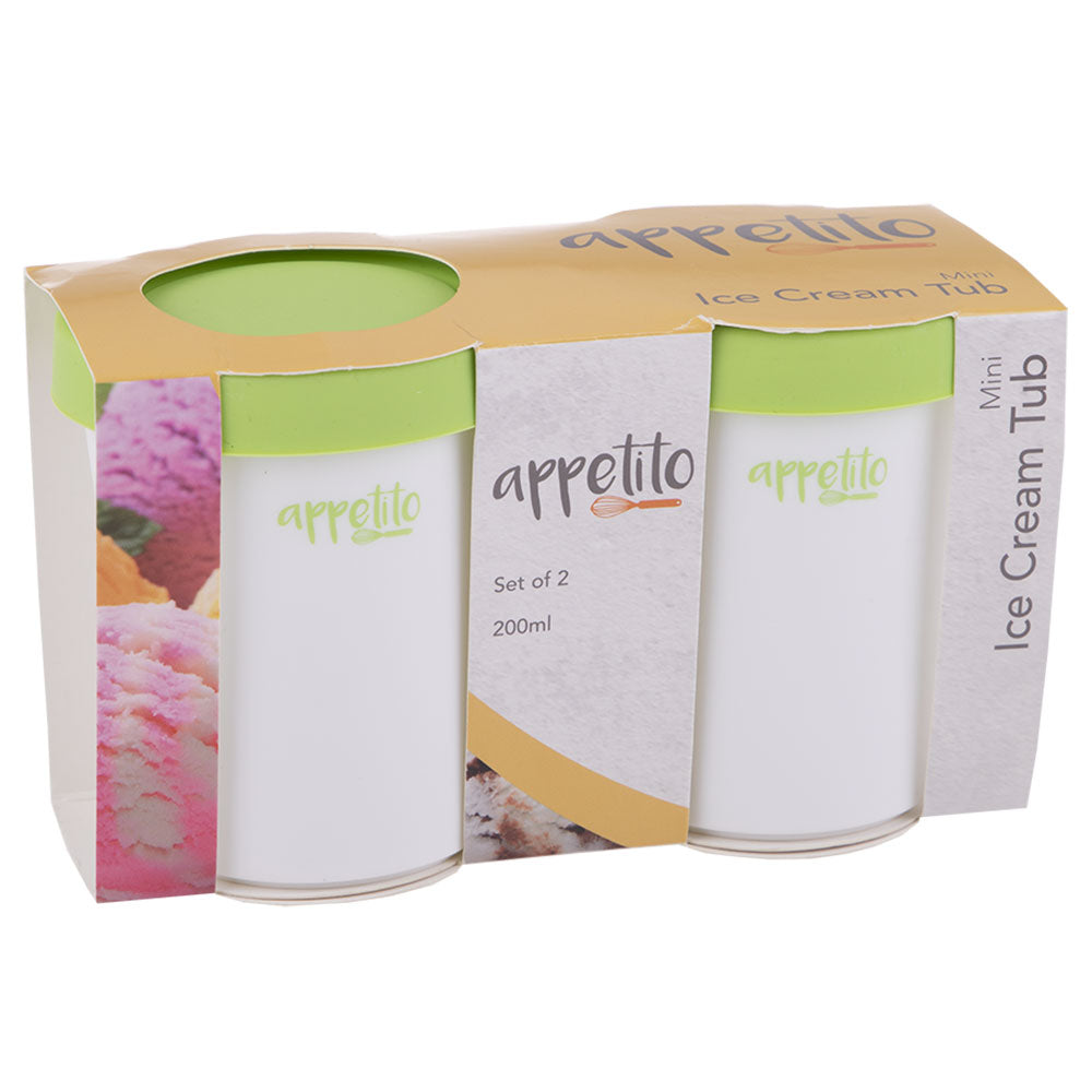 Appetito Mini Round Ice Cream Tubs 200 ml (sæt af 2)