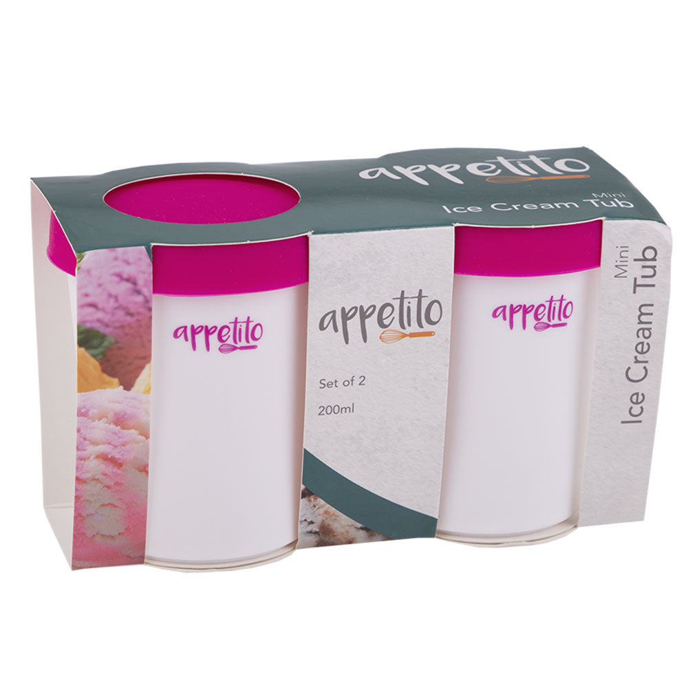 Appetito Mini Round Ice Cream Tubs 200 ml (sæt af 2)