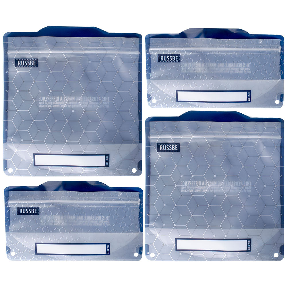 Russbe Metallic Snack/Sandwich Bags (set van 4)