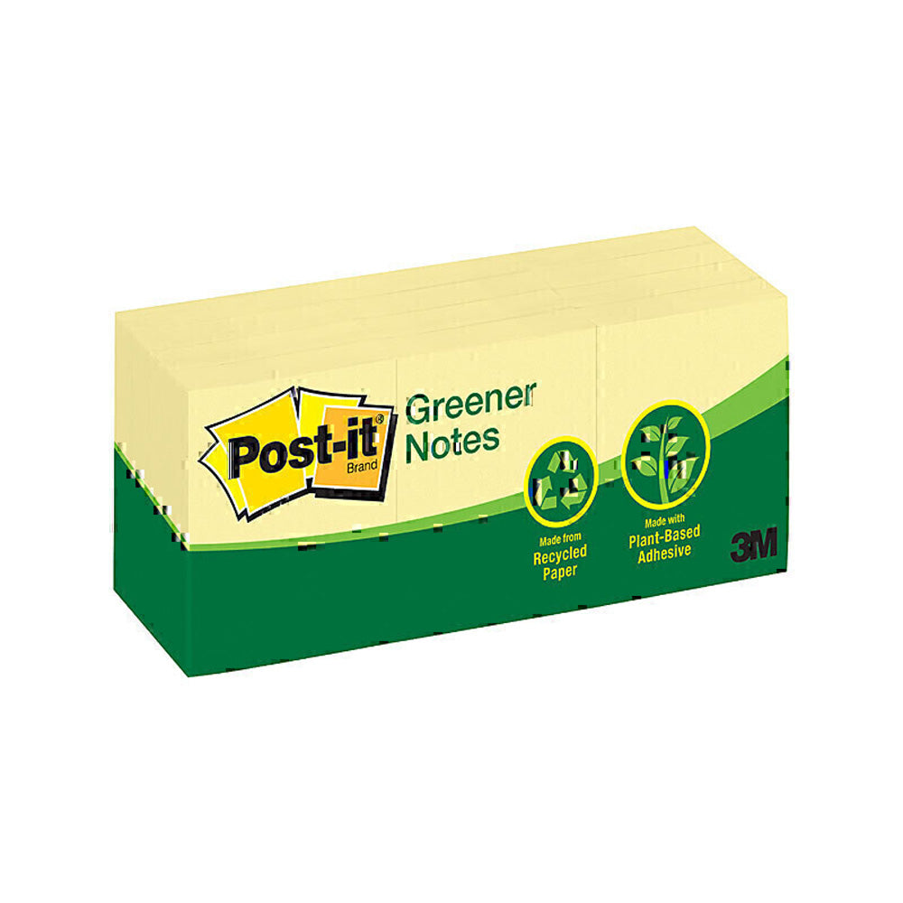 Post-It Greener Notes 12pk (Canary Yellow)