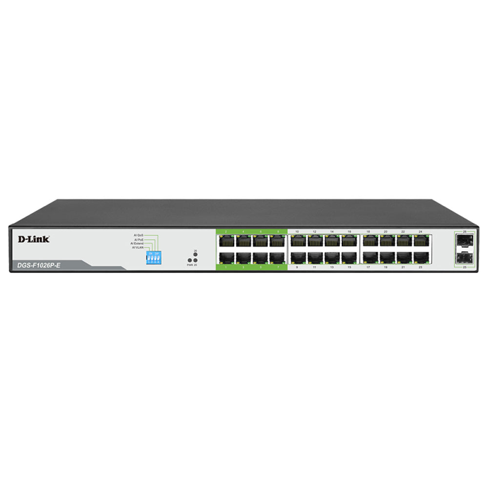 D-link gigabit poe-bryter med 2 uplink-porter