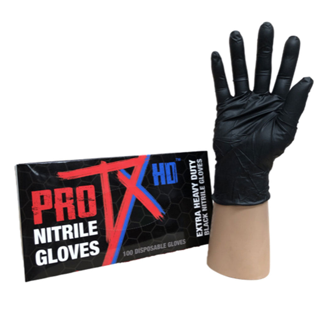 Pro TX HD Heavy Duty Nitile Rękawice 100pcs (czarny)