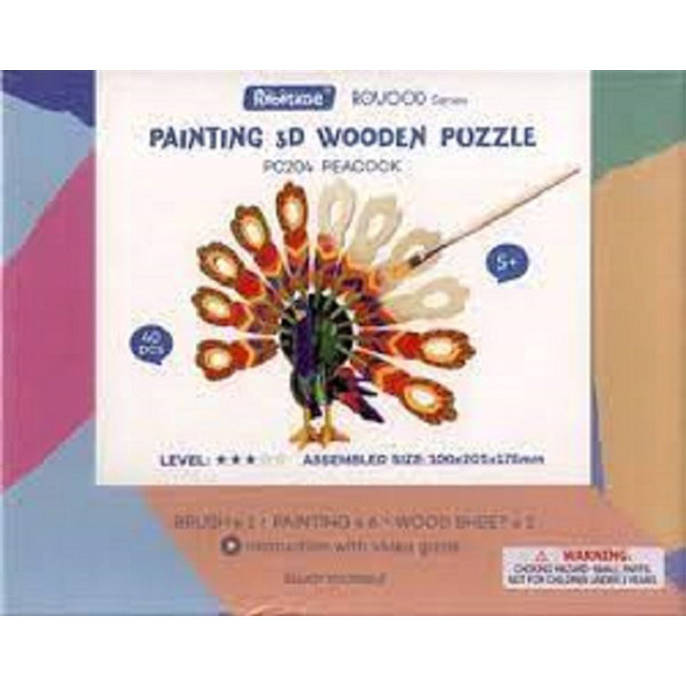 Robotime 3D Wood Puzzle Craft Paint Kit