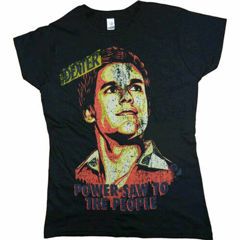 Dexter Power-Saw Black Female T-shirt