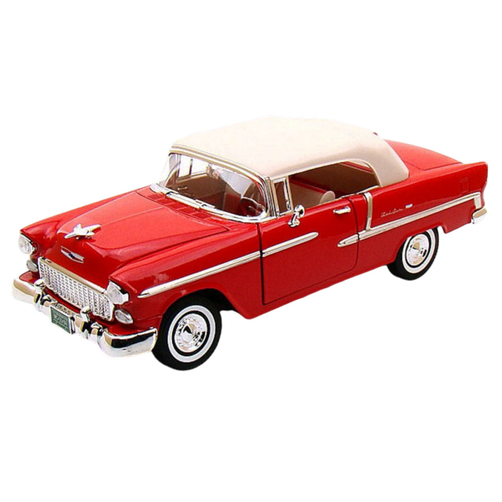 Timeless Legends 1955 Chevy Bel Air Convertible Soft Top Red 1:18