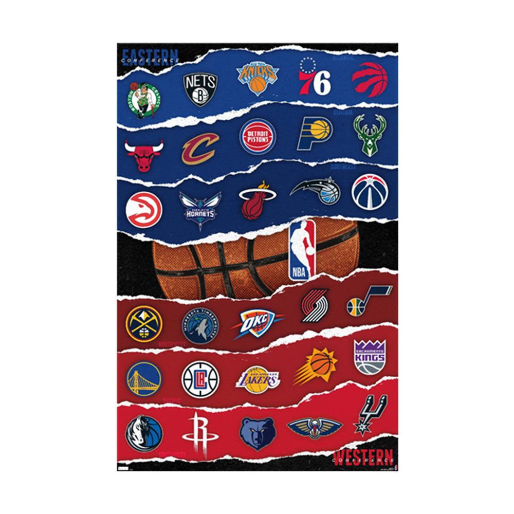 Póster de logotipos de la liga de la NBA