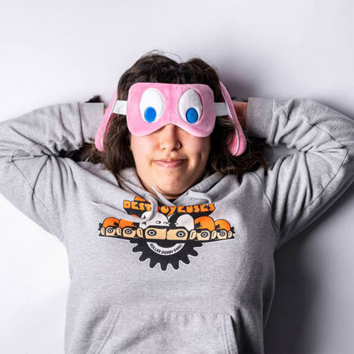 Relaxeazzz Pac-Man Pink Ghost Travel Pillow & Eye Mask Set