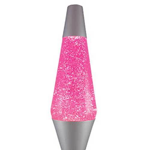 Silver & Pink Diamond Glitter Lamp