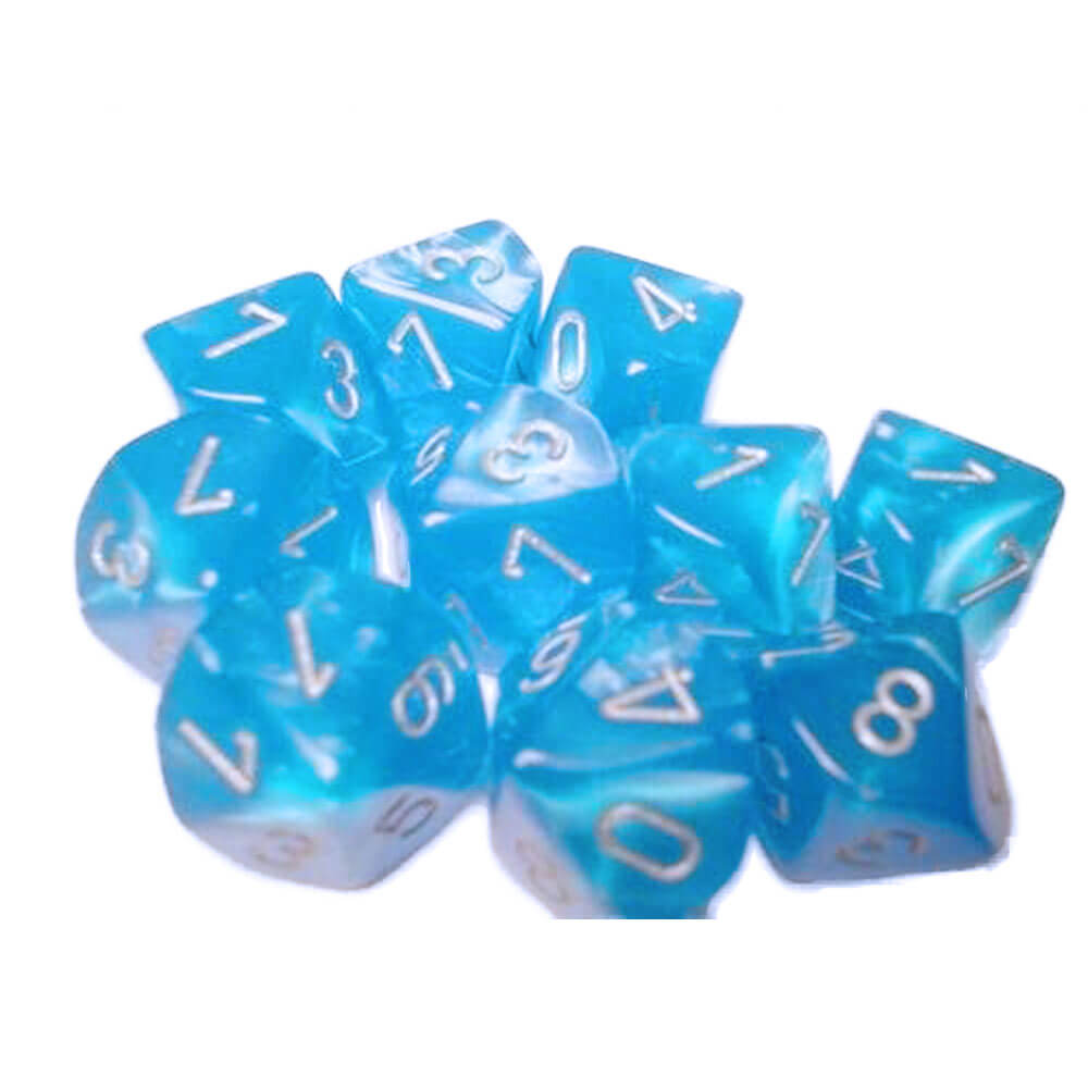 CHESSEX D10 Conjunto de terciopelo poliédrico de 10 moririos