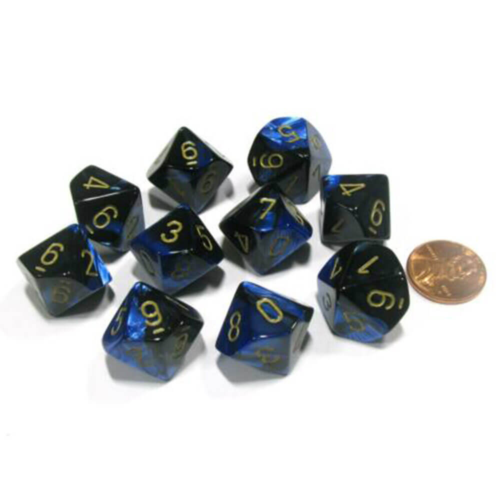 Chessex D10 Polyhedral 10-die Gemini Set