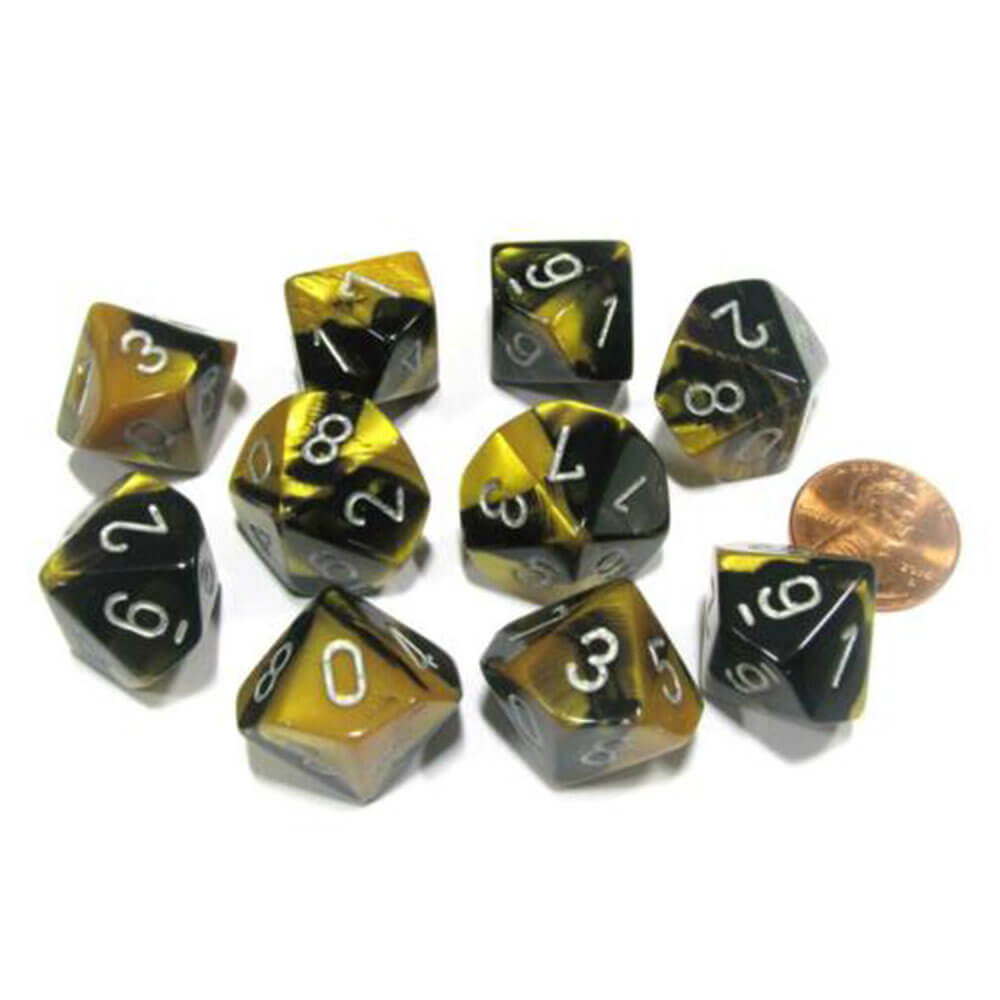 Chessex D10 Polyhedral 10-die Gemini Set