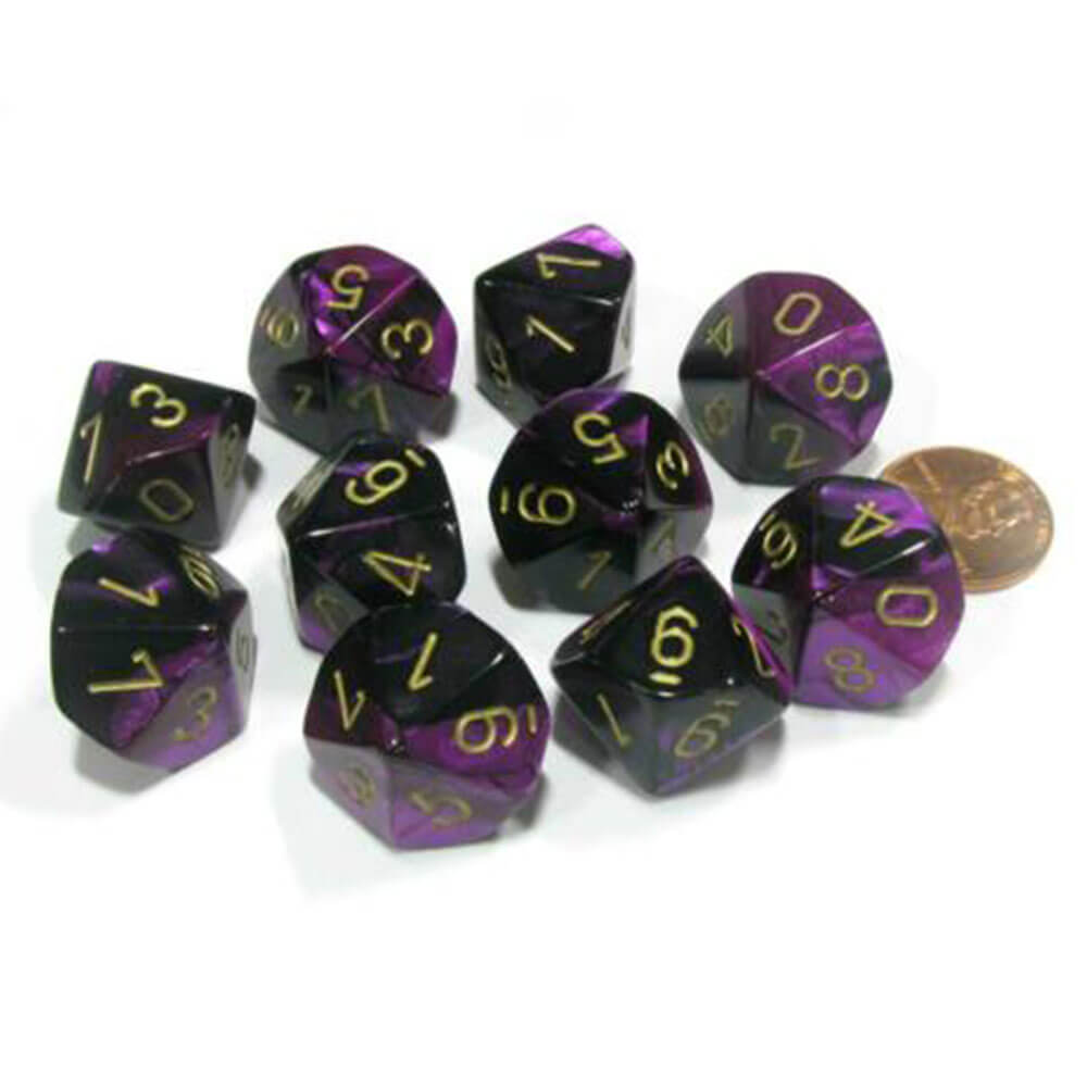 Ensemble de gemini à 10 die polyédrique de Chessex D10