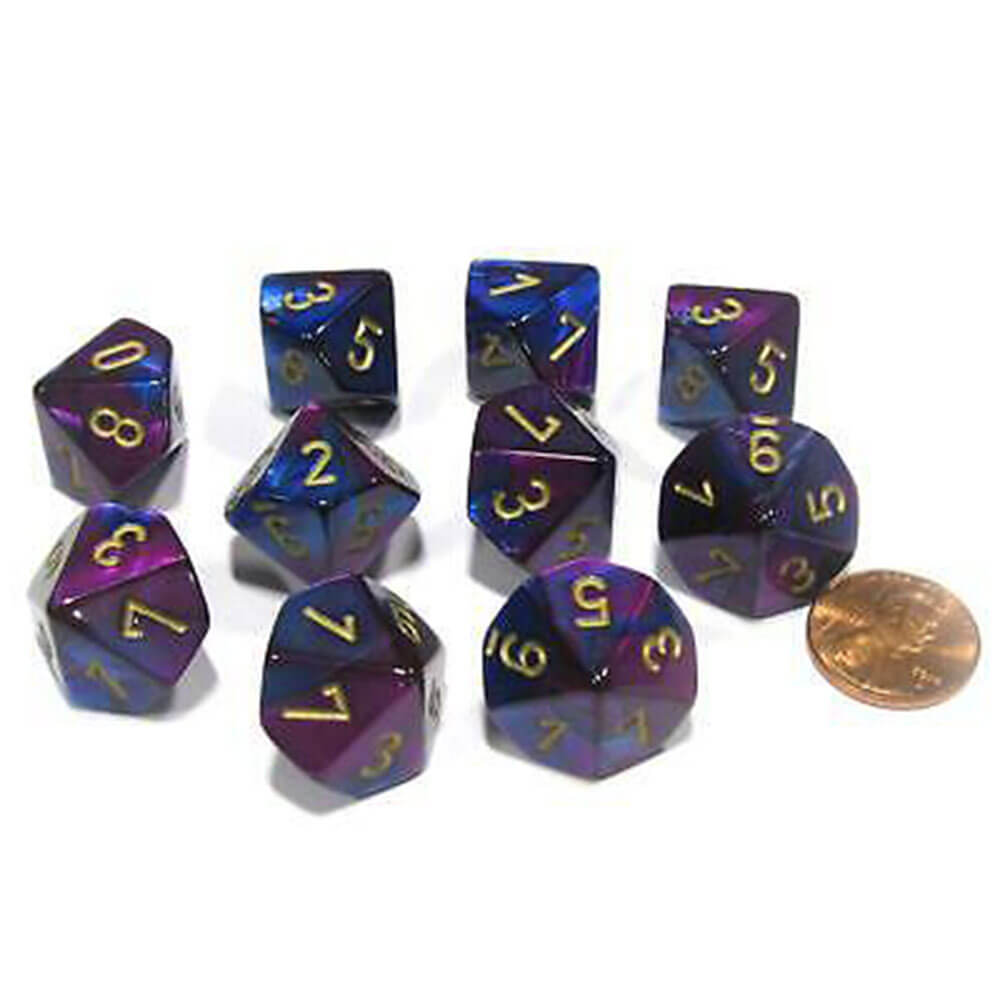 Ensemble de gemini à 10 die polyédrique de Chessex D10