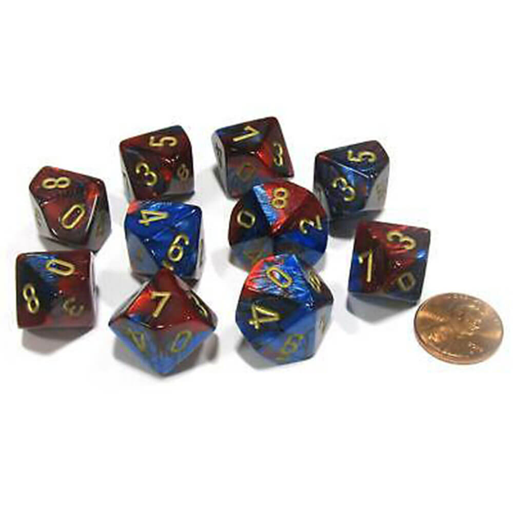 Ensemble de gemini à 10 die polyédrique de Chessex D10