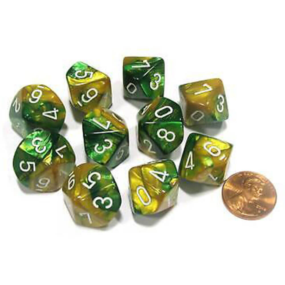 Chessex D10 Polyedral 10-Die Gemini Set