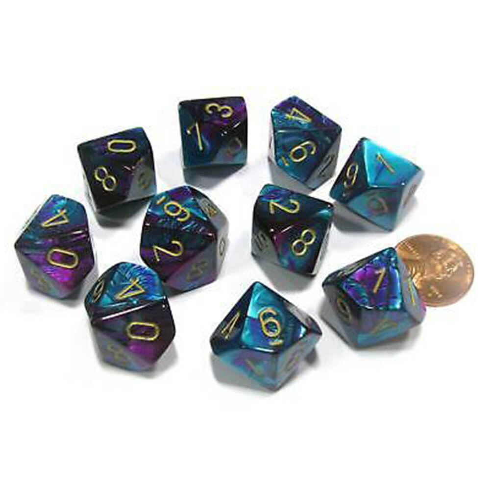 Ensemble de gemini à 10 die polyédrique de Chessex D10