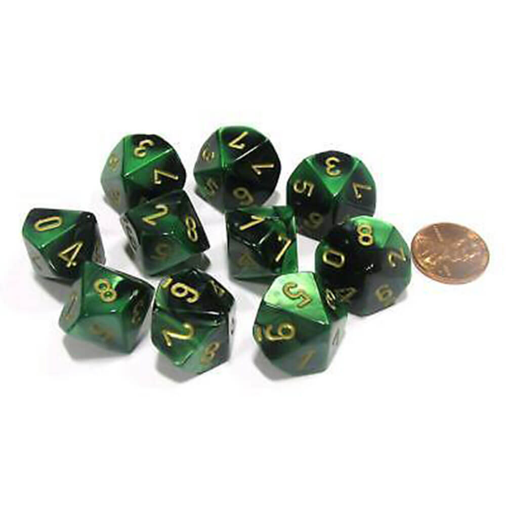 CHESSEX D10 Conjunto de Géminis poliédricos de 10 morir