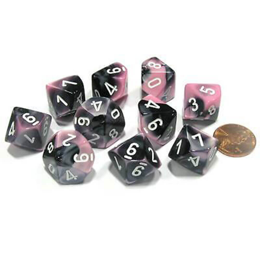 Ensemble de gemini à 10 die polyédrique de Chessex D10