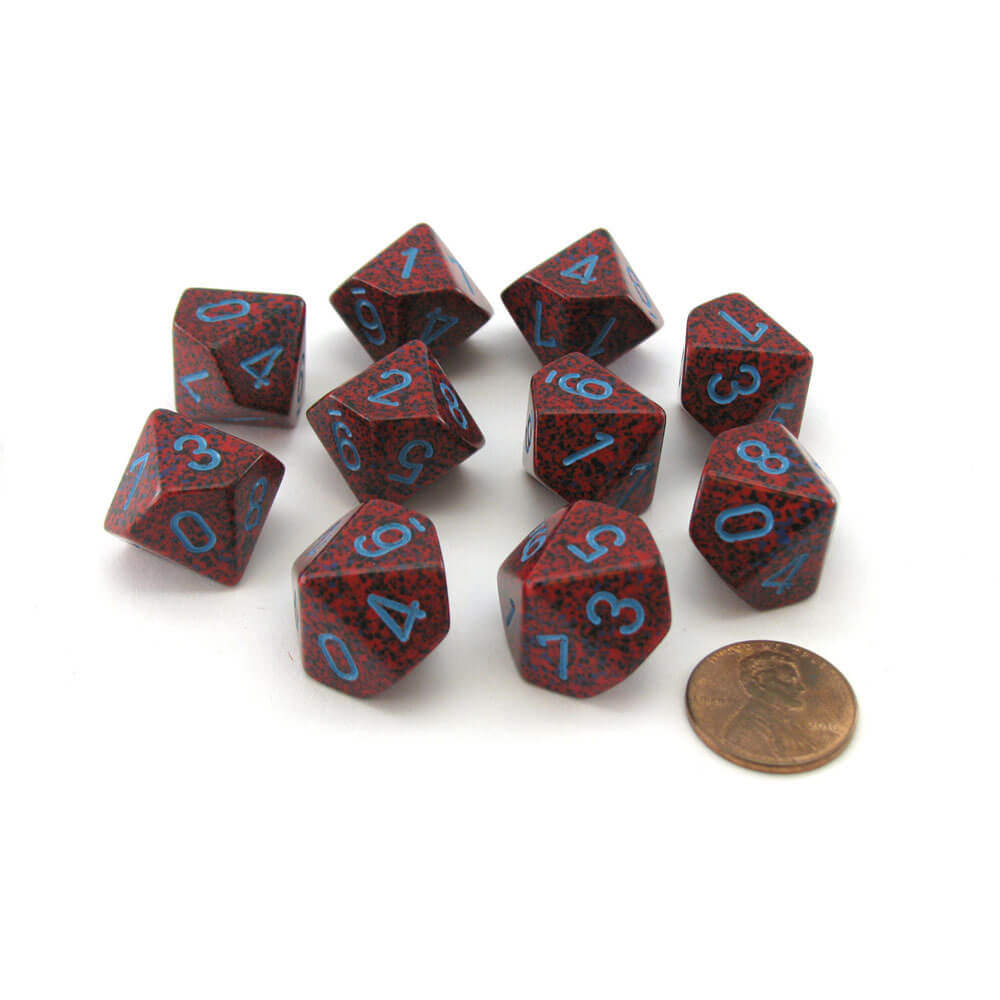  Chessex D10 Polyedrisches Set mit 10 gesprenkelten Würfeln