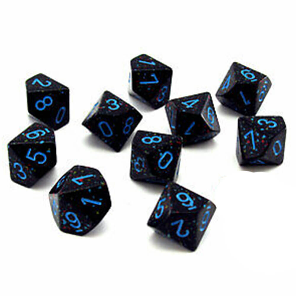 CHESSEX D10 POLIEDRAL 10-DIE SECKLED SET