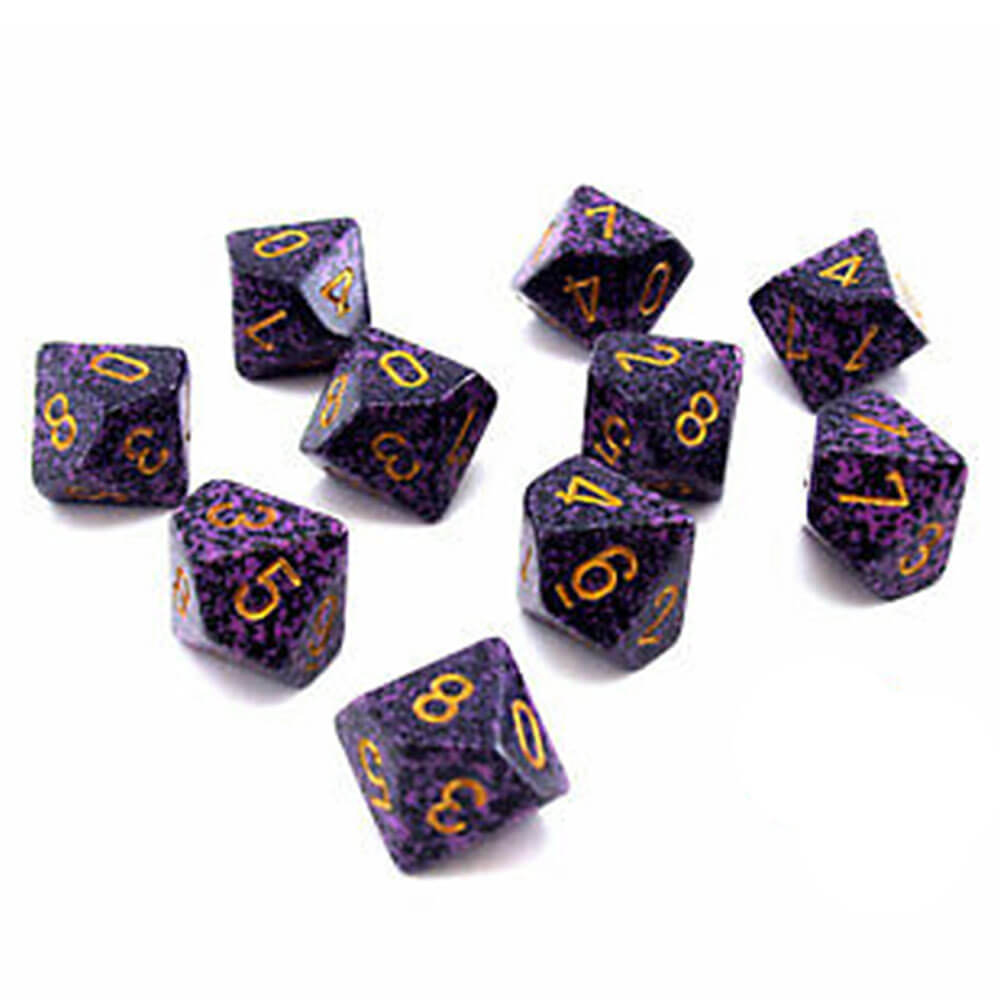 Chessex D10 Polyhedral 10-DIE Zestaw plamki