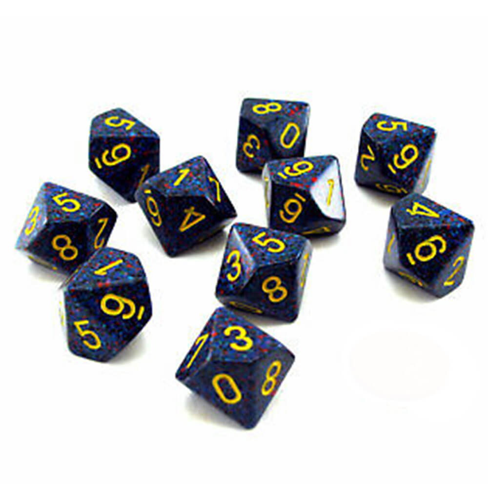 CHESSEX D10 POLIEDRAL 10-DIE SECKLED SET