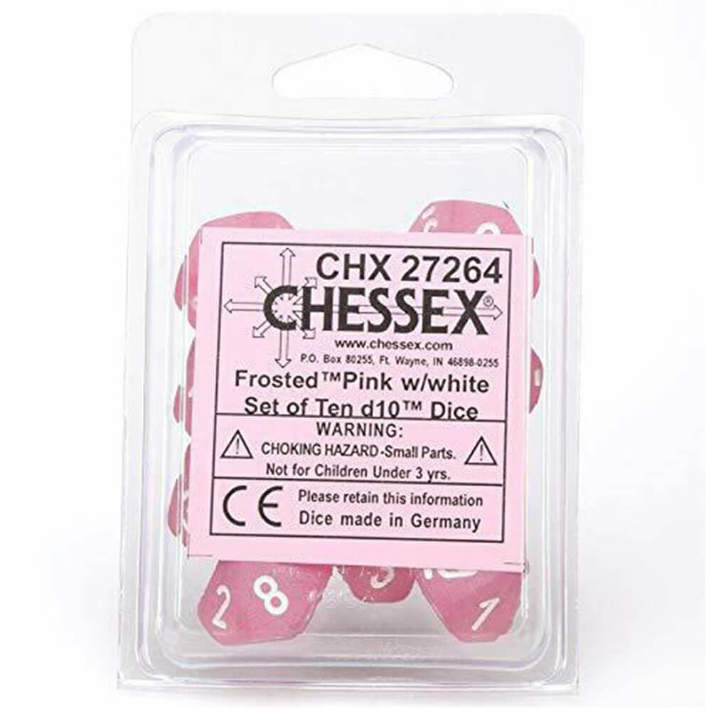 Chessex D10 Polyhedral 10-die Frosted Set