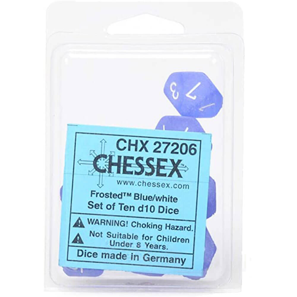 Ensemble de 10 die givré de chessex d10 polyédrique à 10 die