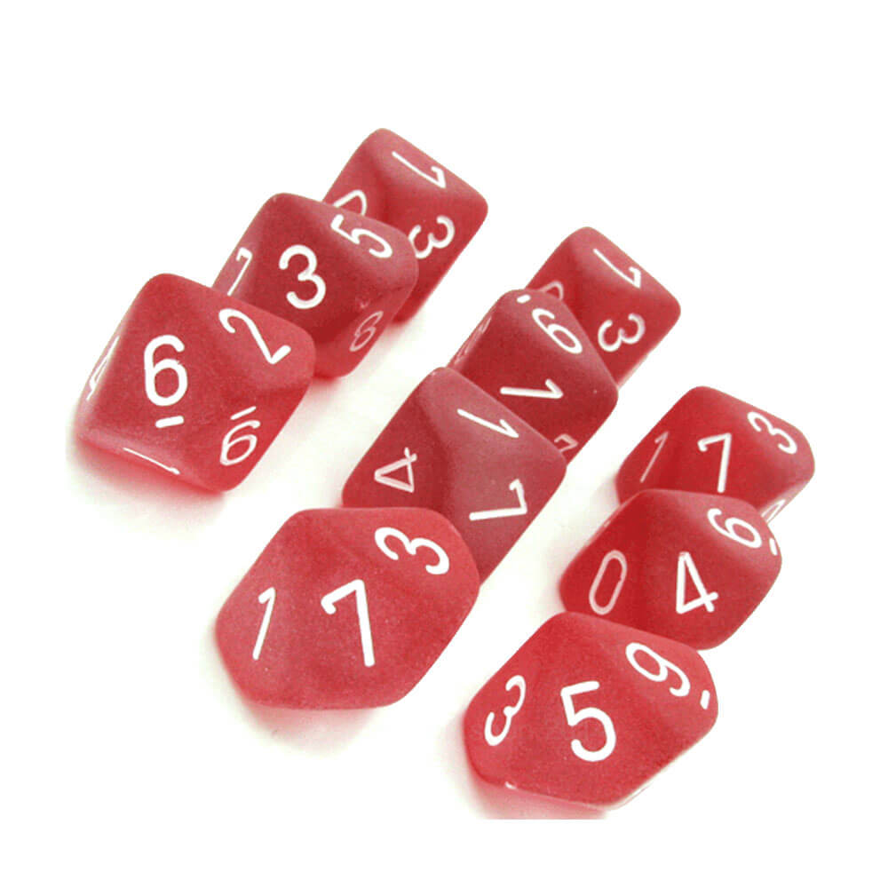 Ensemble de 10 die givré de chessex d10 polyédrique à 10 die