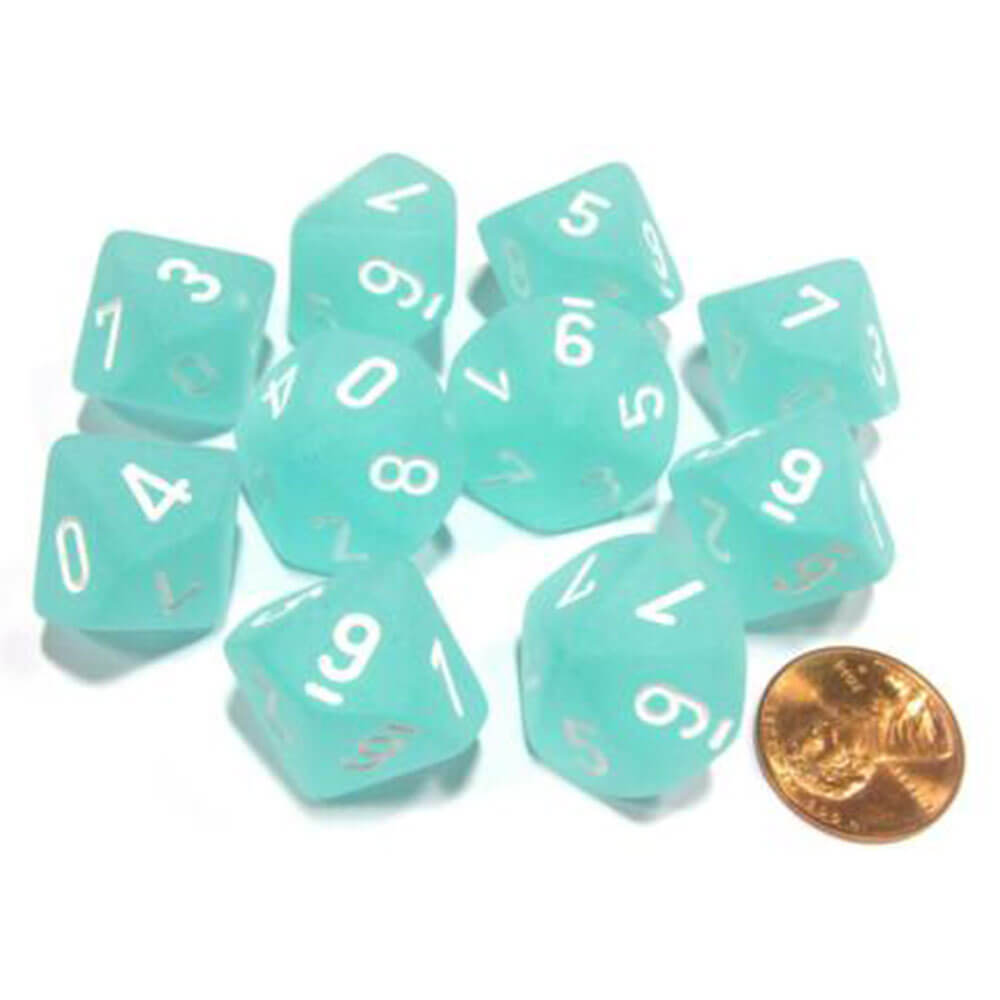 CHESSEX D10 POLIEDRAL 10-DIE SET FROSTED