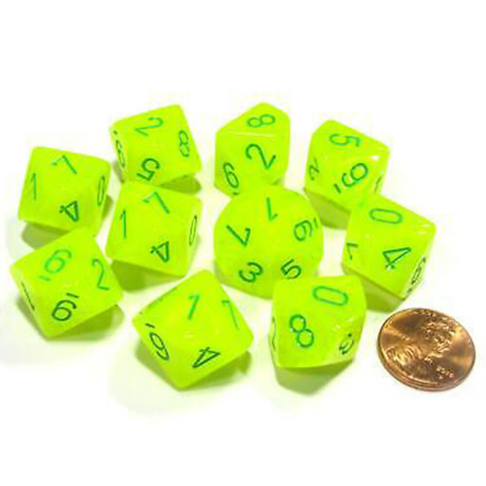 Chessex D10 Polyedral 10-Die Vortex Set