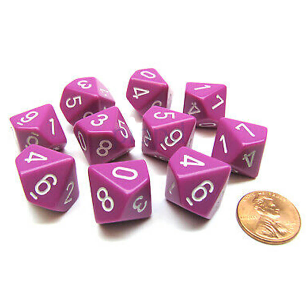 Chessex D10 Polyhedral 10-Die Opaque Set