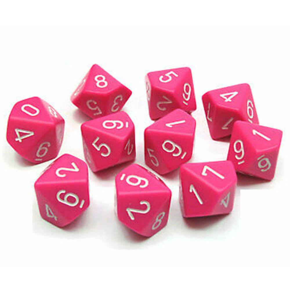 CHESSEX D10 POLIEDRAL 10-DIE OPAQUE SET